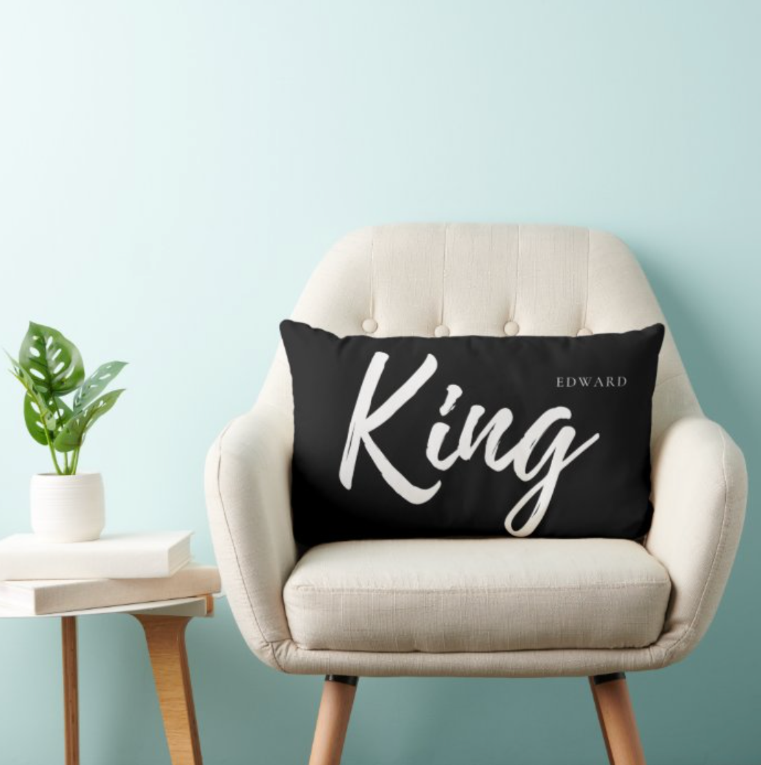 King & Queen 黑白客製枕頭套-黑白對枕結婚禮物 - HKGIFTFORU