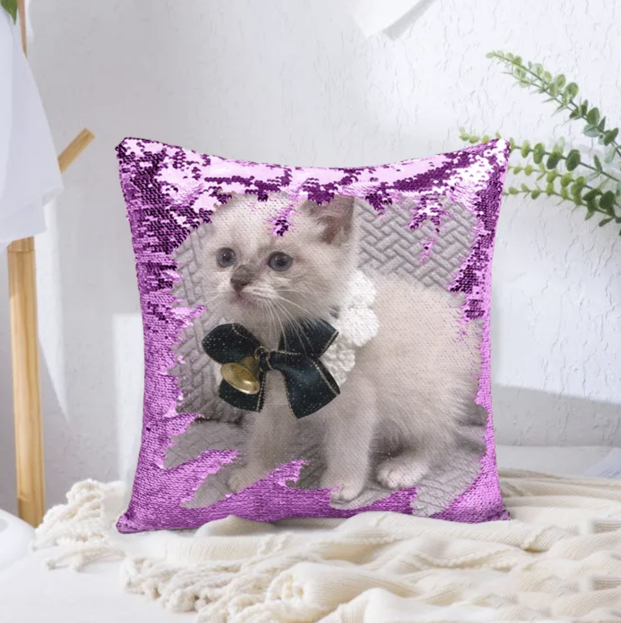 美人魚亮片抱枕 搞笑魔術雙面亮片咕𠱸 Magic Reversible Sequin Mermaid Cushion - HKGIFTFORU