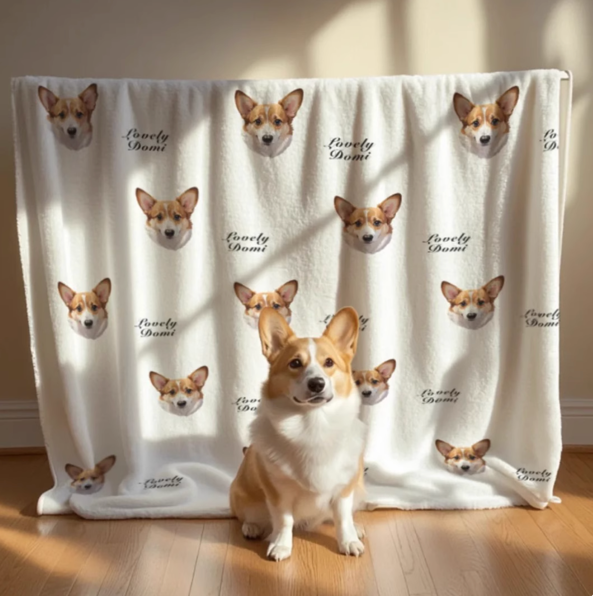 客製毛孩寵物毛毯-小頭圖案定製款 Small Head pet pattern- Customize Blanket gift - HKGIFTFORU