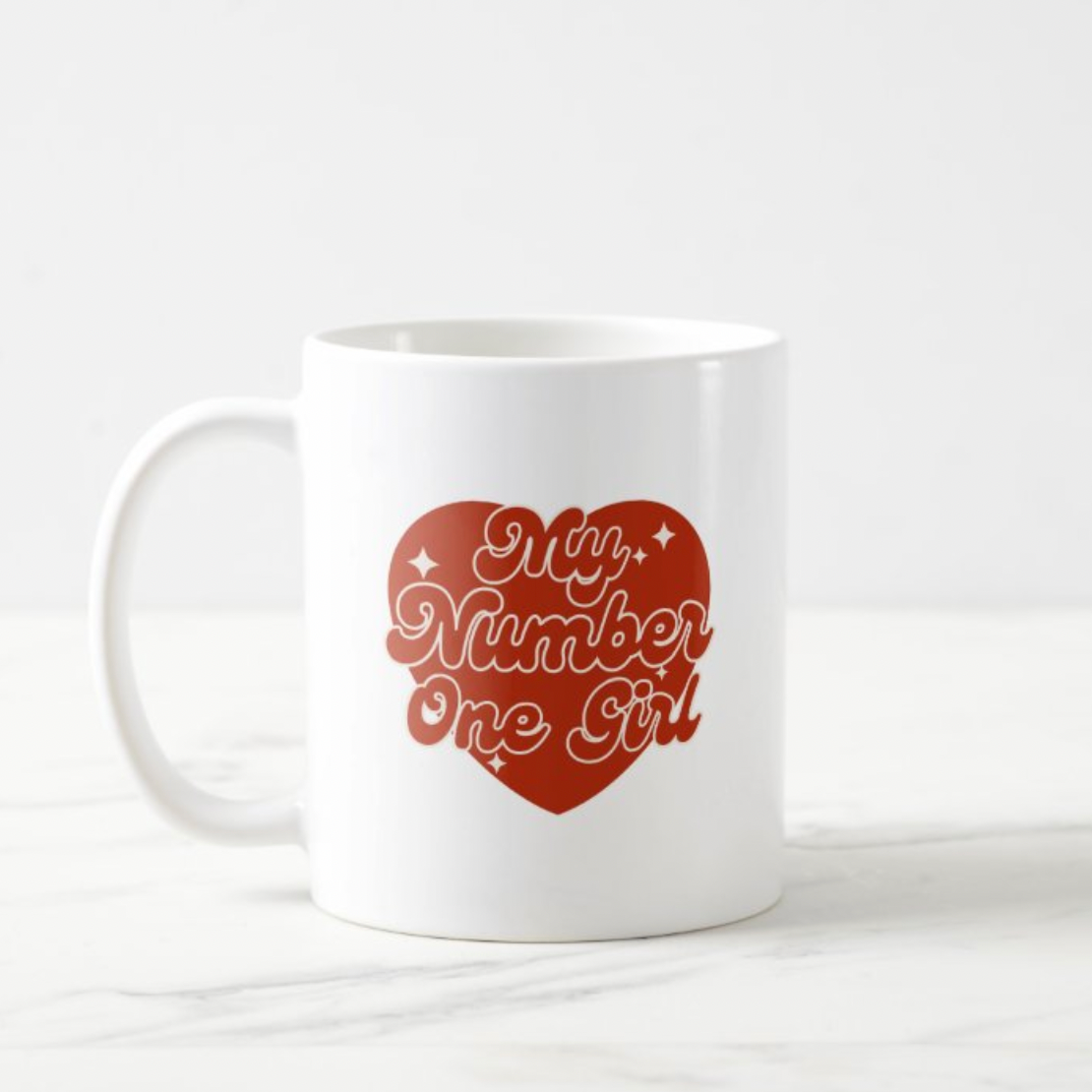 客製化馬克杯-♥Number One Girl紅心名字定制情侶杯 - HKGIFTFORU