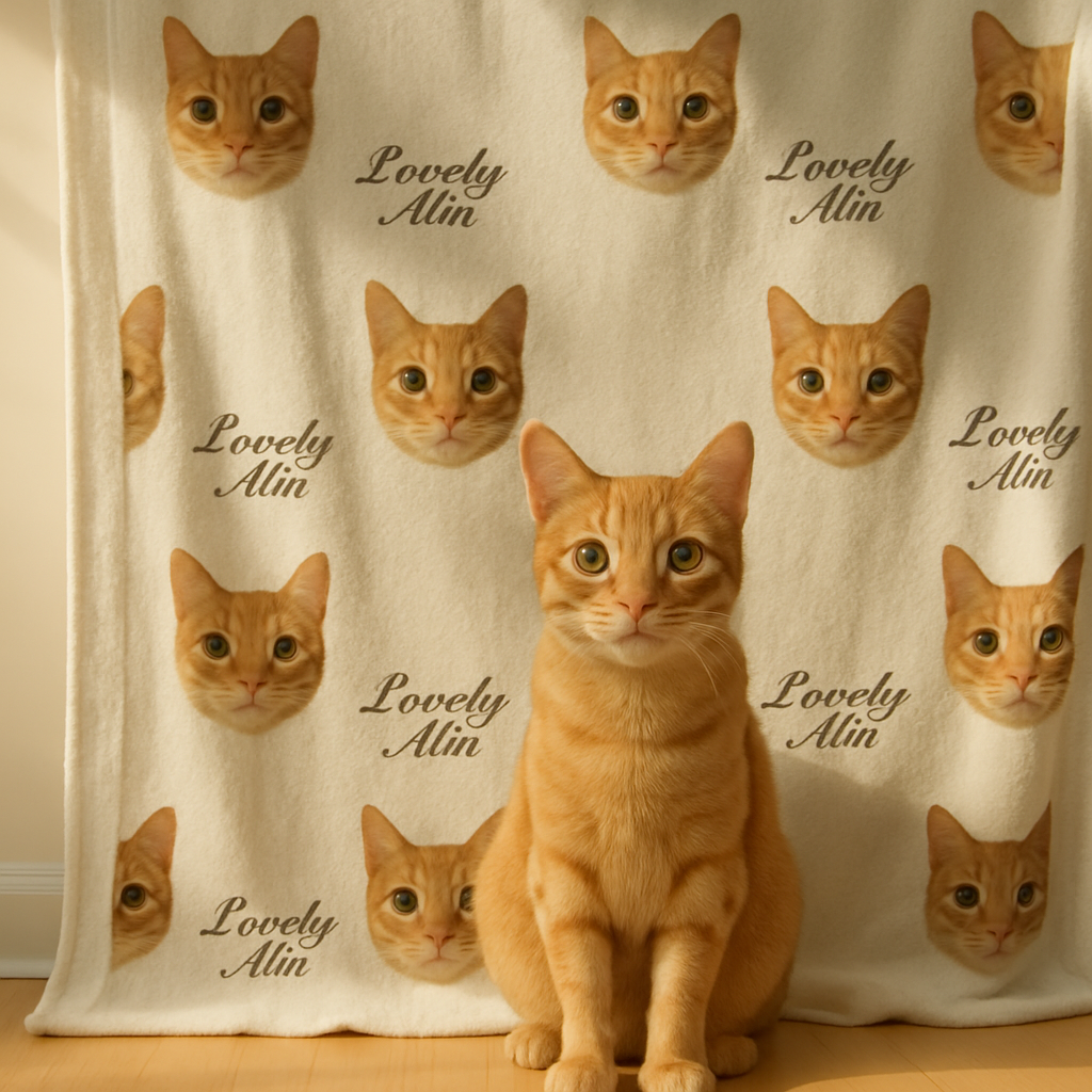 客製毛孩寵物毛毯-小頭圖案定製款 Small Head pet pattern- Customize Blanket gift - HKGIFTFORU