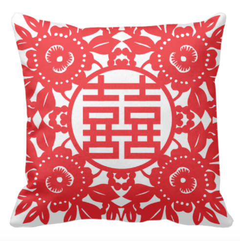囍(姓氏)抱枕訂製-Double Happiness Wedding Personlise Cushion - HKGIFTFORU