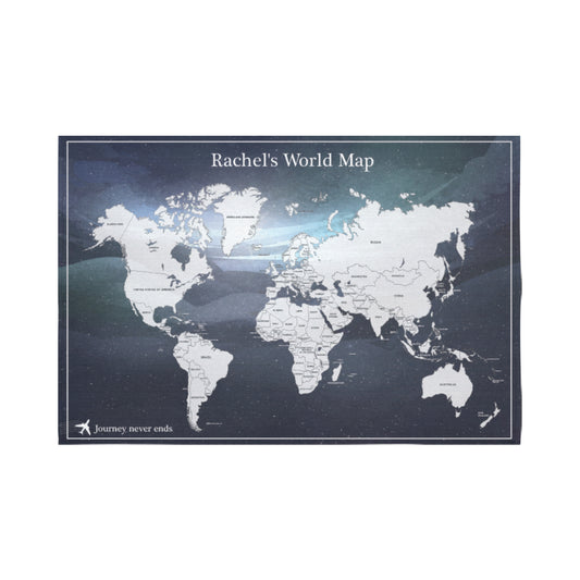個人化藝術掛布-世界地圖(銀河星空款)-World map with galaxy design - HKGIFTFORU