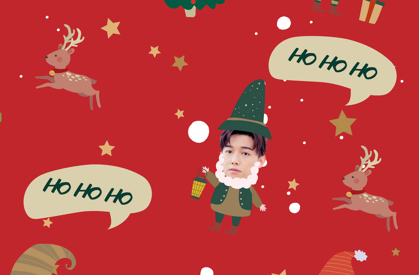 聖誕禮物-客製化聖誕小精靈 頭像毛毯(紅色) Elf on the blanket-Customize Christmas Gift for friends Red - HKGIFTFORU