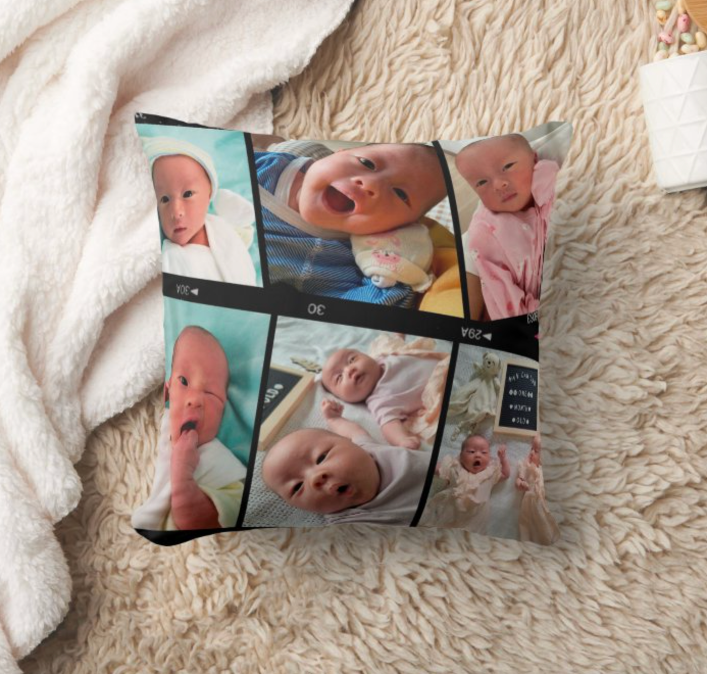 送家人禮物-照片客製抱枕-Family Photo Grid Personlized Cushion - HKGIFTFORU