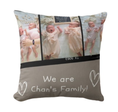 送家人禮物-照片客製抱枕-Family Photo Grid Personlized Cushion - HKGIFTFORU