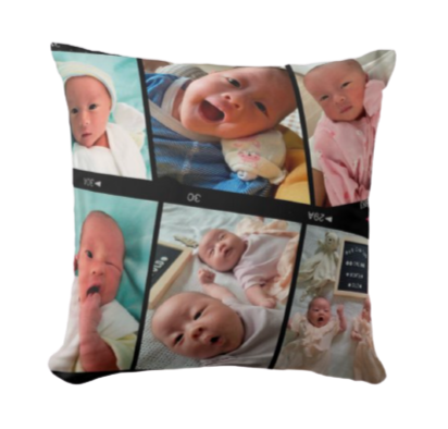 送家人禮物-照片客製抱枕-Family Photo Grid Personlized Cushion - HKGIFTFORU