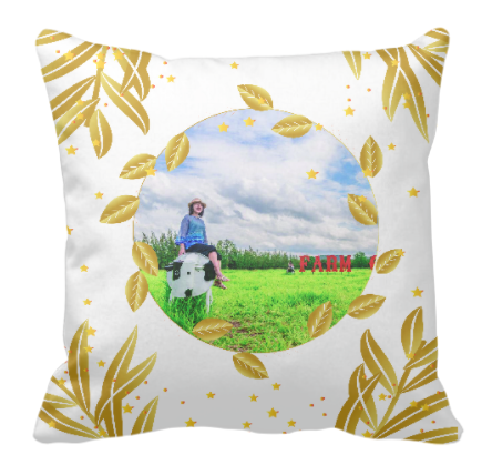 White x Gold Star Design, wild-purpose customize cushion - HKGIFTFORU