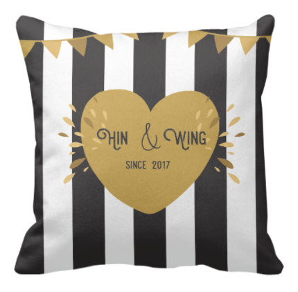 情侶黑白間款式-B&W Strip Cushion - HKGIFTFORU