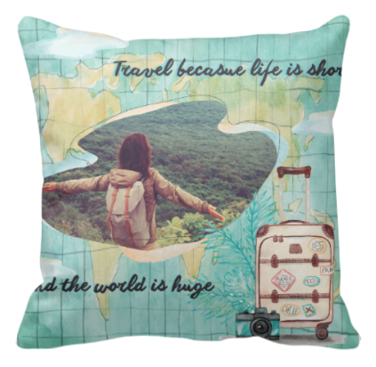 旅行回憶備份-Travel World Photo Cushion - HKGIFTFORU