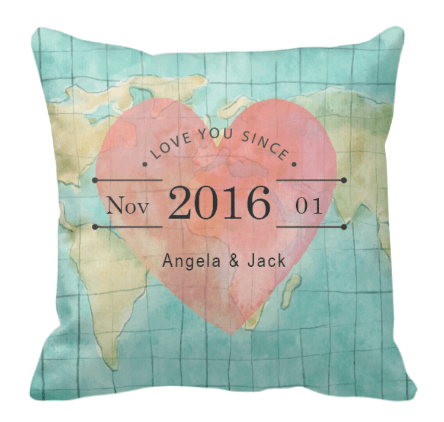 綠色地圖款式定製抱枕-Travel Memories Cushion - HKGIFTFORU