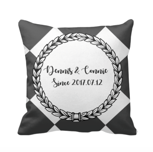 黑白菱格款式-B&W diamond-shaped cushion - HKGIFTFORU