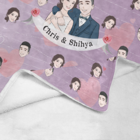 Sweet Home心型背面款式插畫毛毯Sweet Home- Custom Blanket with tailor-made illustration. - HKGIFTFORU