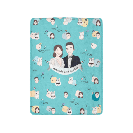 海洋小魚波波款式插畫毛毯 fish & bubble- Custom Blanket with tailor-made illustration - HKGIFTFORU