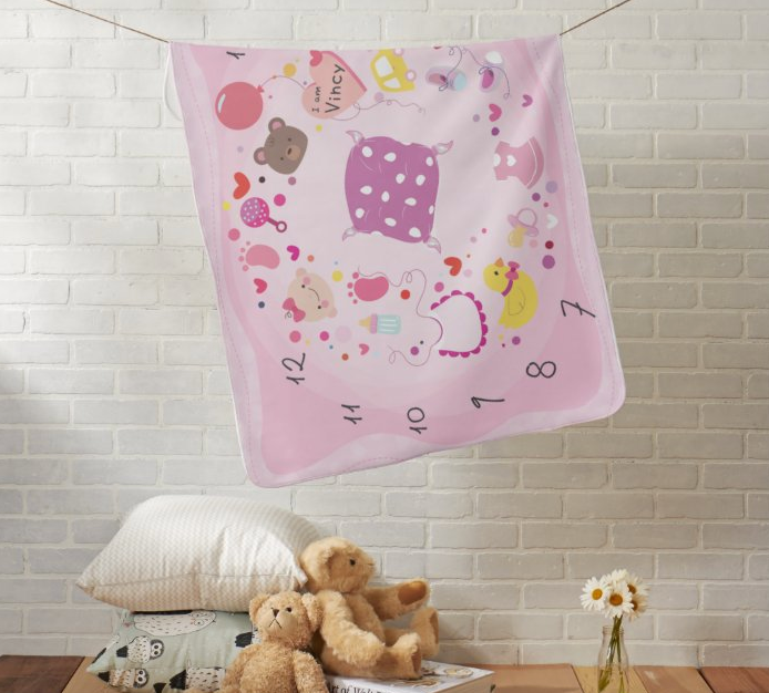 個人化嬰兒成長記錄背景布(BabyGirl) -Customize Baby milestone blanket (BabyGirl) - HKGIFTFORU