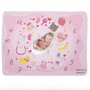 個人化嬰兒成長記錄背景布(BabyGirl) -Customize Baby milestone blanket (BabyGirl) - HKGIFTFORU
