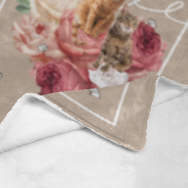 寵物照片顏色定制毛毯-Floral Heart with Butterfly Pet- Custom Blanket with tailor-made illustration. - HKGIFTFORU