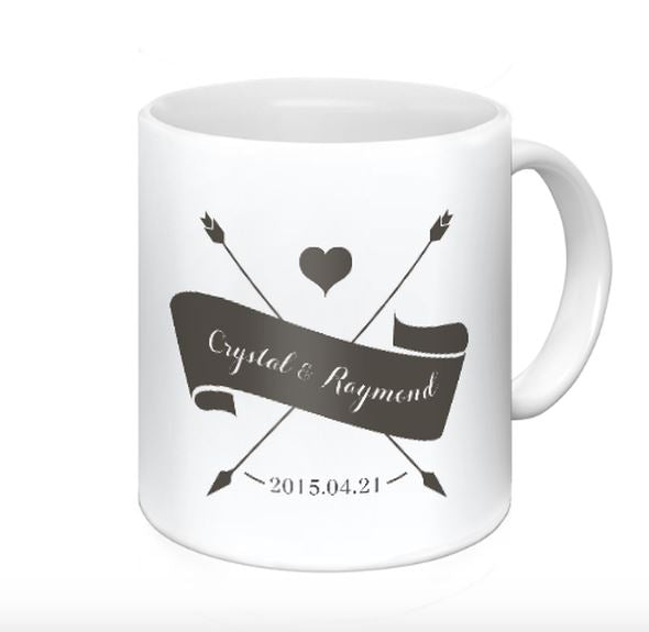 客製化馬克杯-Cross Arrow 情侶杯-名字定制杯 - HKGIFTFORU