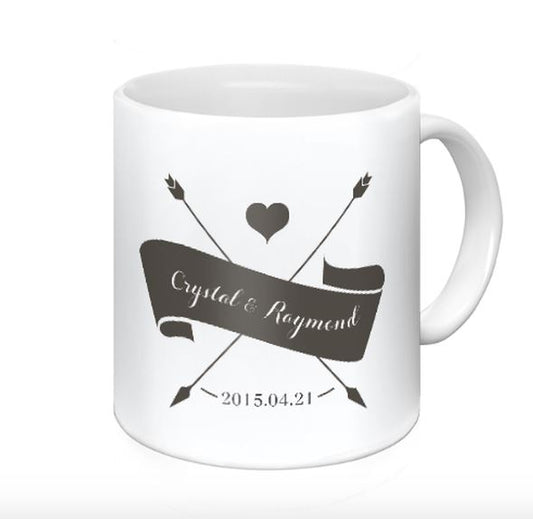 客製化馬克杯-Cross Arrow 情侶杯-名字定制杯 - HKGIFTFORU