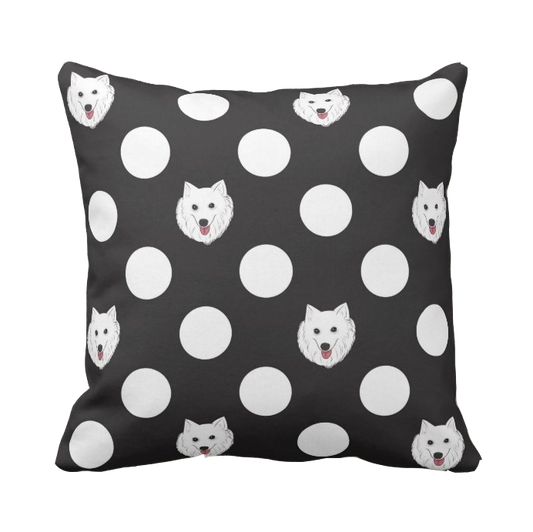 寵物插畫個人化抱枕,黑白波點-Dot BNW illustration Pet Cushion - HKGIFTFORU