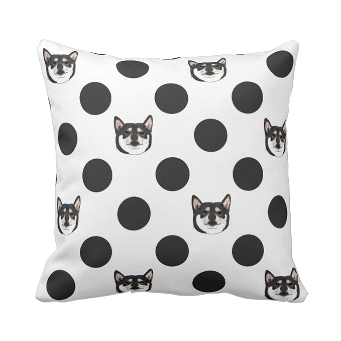 寵物插畫個人化抱枕,黑白波點-Dot BNW illustration Pet Cushion - HKGIFTFORU