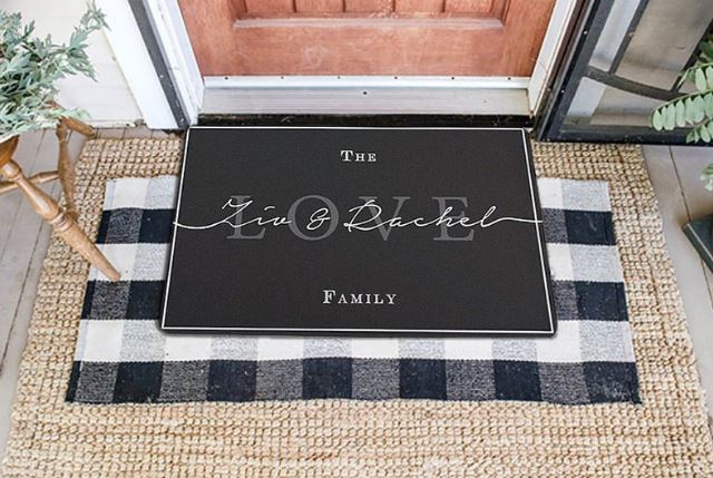 客製地墊-LOVE黑底白字門口地墊 Custom Doormat- Love B&W Design - HKGIFTFORU