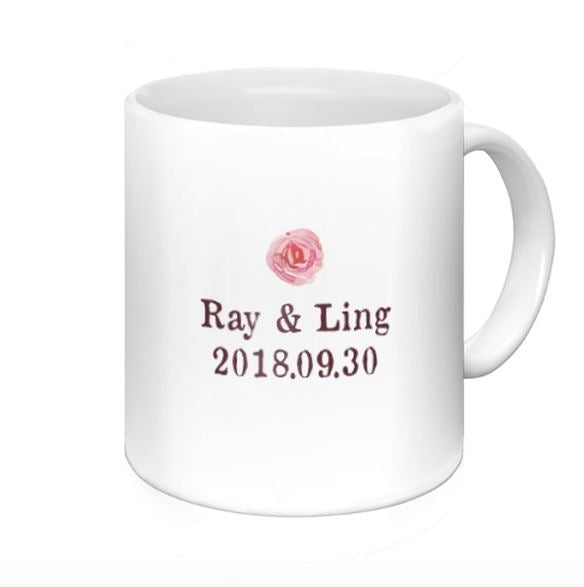 客製化插畫馬克杯-個人化結婚禮物情侶杯系列 - HKGIFTFORU