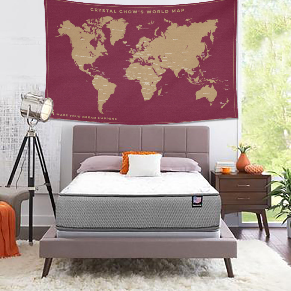 個人化藝術掛布-世界地圖(紅色)-World map (Red) design - HKGIFTFORU
