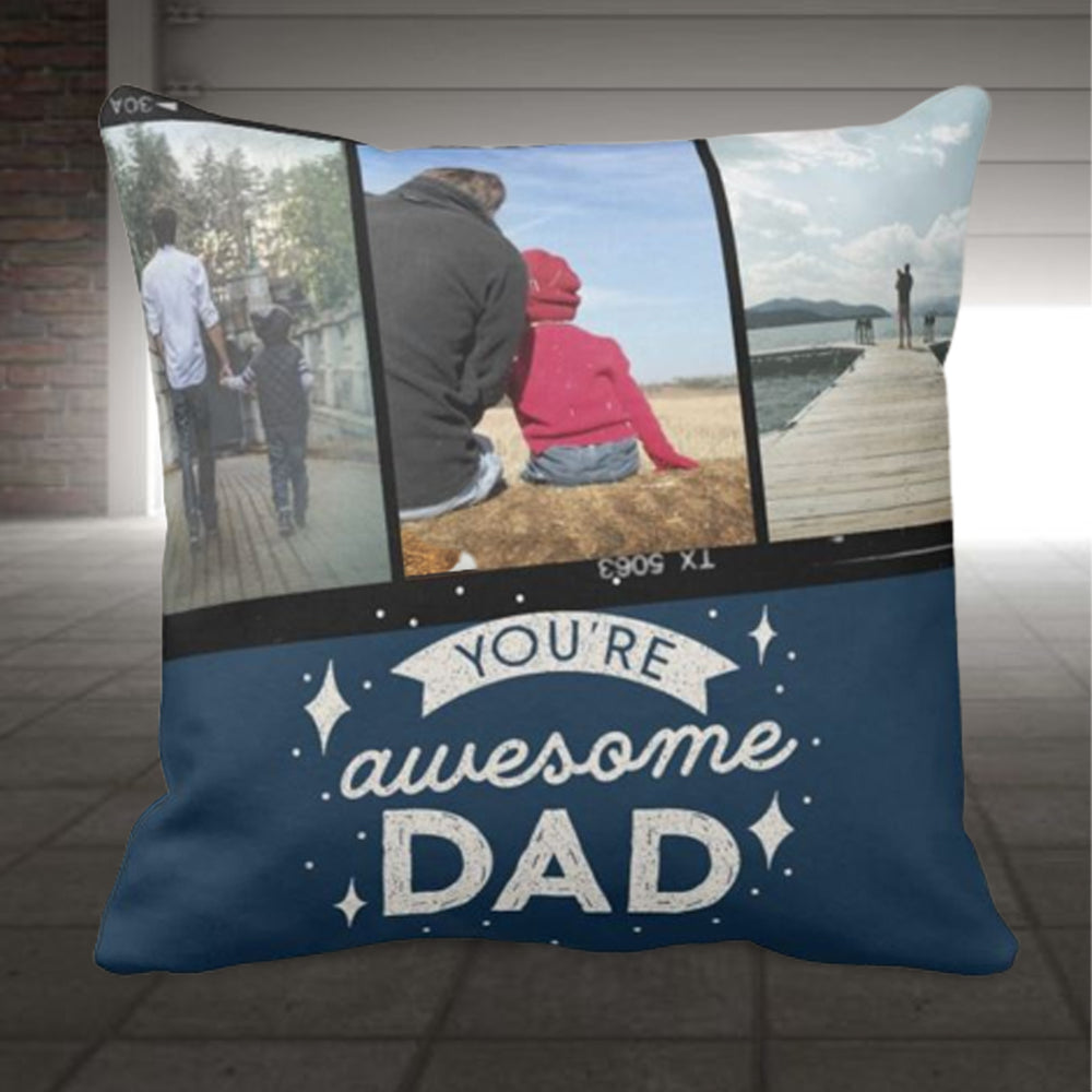 父親節禮物-照片客製抱枕-Best Dad Photo Personlized Cushion - HKGIFTFORU
