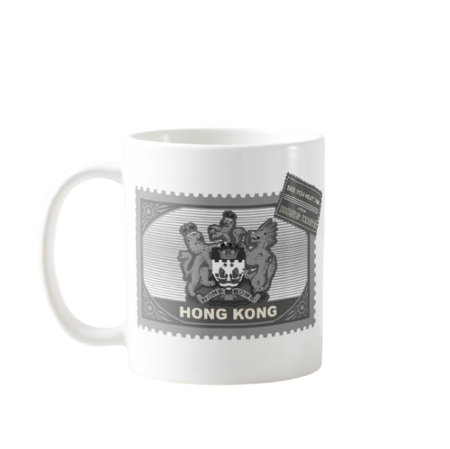 【移民禮物】香港主題-郵票款式舊區徽圖案-可名字定制馬克杯 Stamp Style Old Regional Emblem Pattern - Customizable Mug with Name - HKGIFTFORU