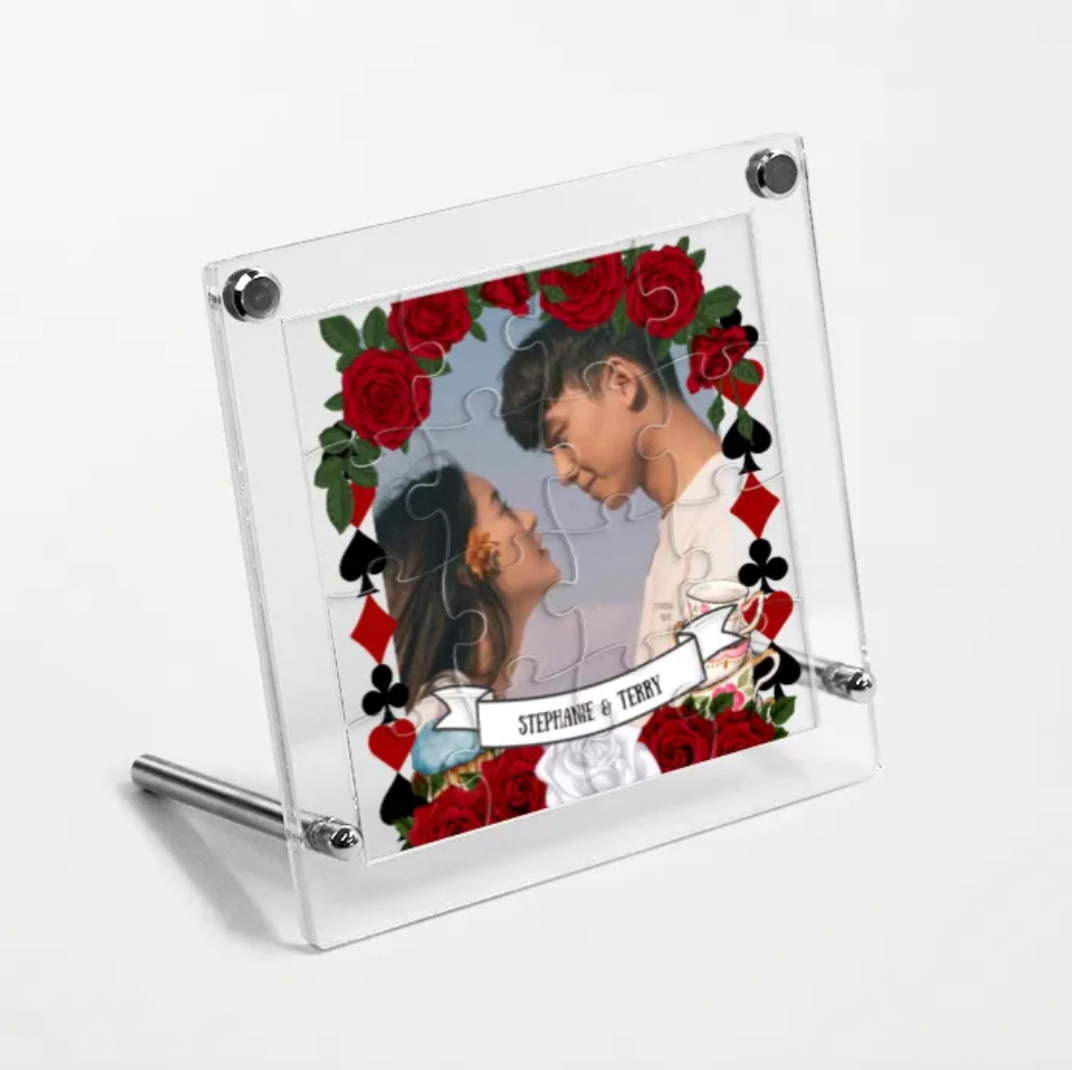 透明拼圖相架Puzzle-紅玫瑰愛麗絲主題 - HKGIFTFORU