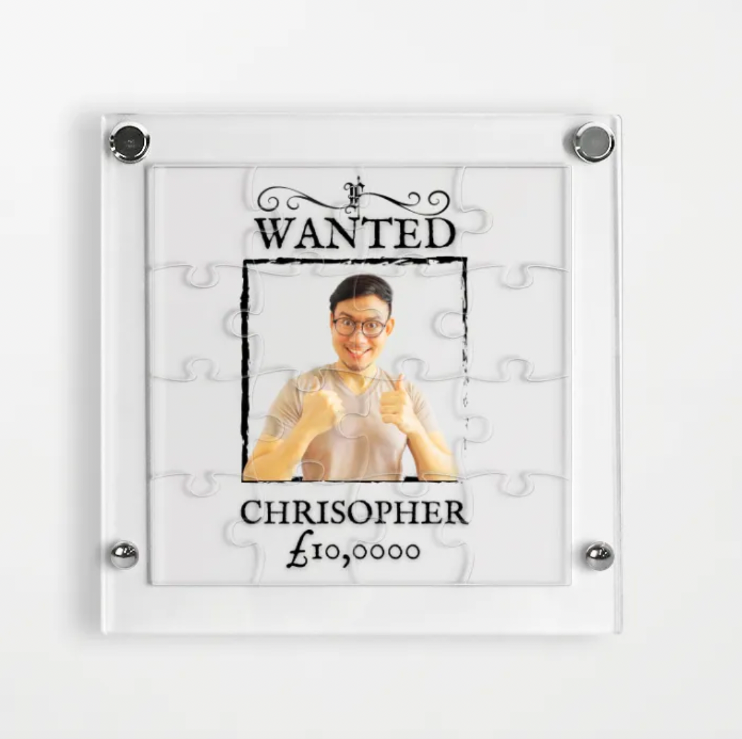 透明拼圖相架Puzzle-Wanted 海賊王通輯令主題 - HKGIFTFORU