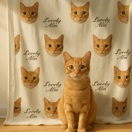 客製毛孩寵物毛毯-小頭圖案定製款 Small Head pet pattern- Customize Blanket gift - HKGIFTFORU