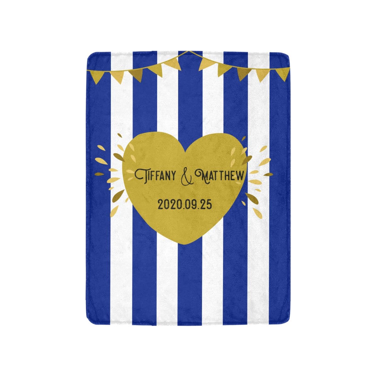 間條心型文字定製毛毯,可自定顏色Big Heart with Striped Pattern- Custom Blanket with tailor-made wording - HKGIFTFORU