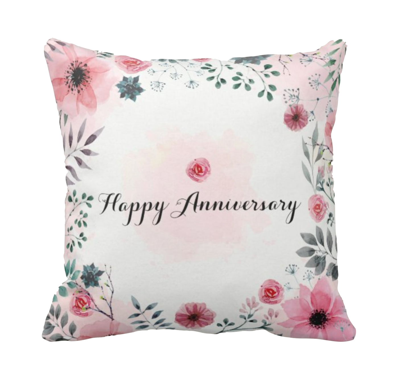 Pink Flower名字客製抱枕 Name Personlized Cushion-Pink Flower Design - HKGIFTFORU