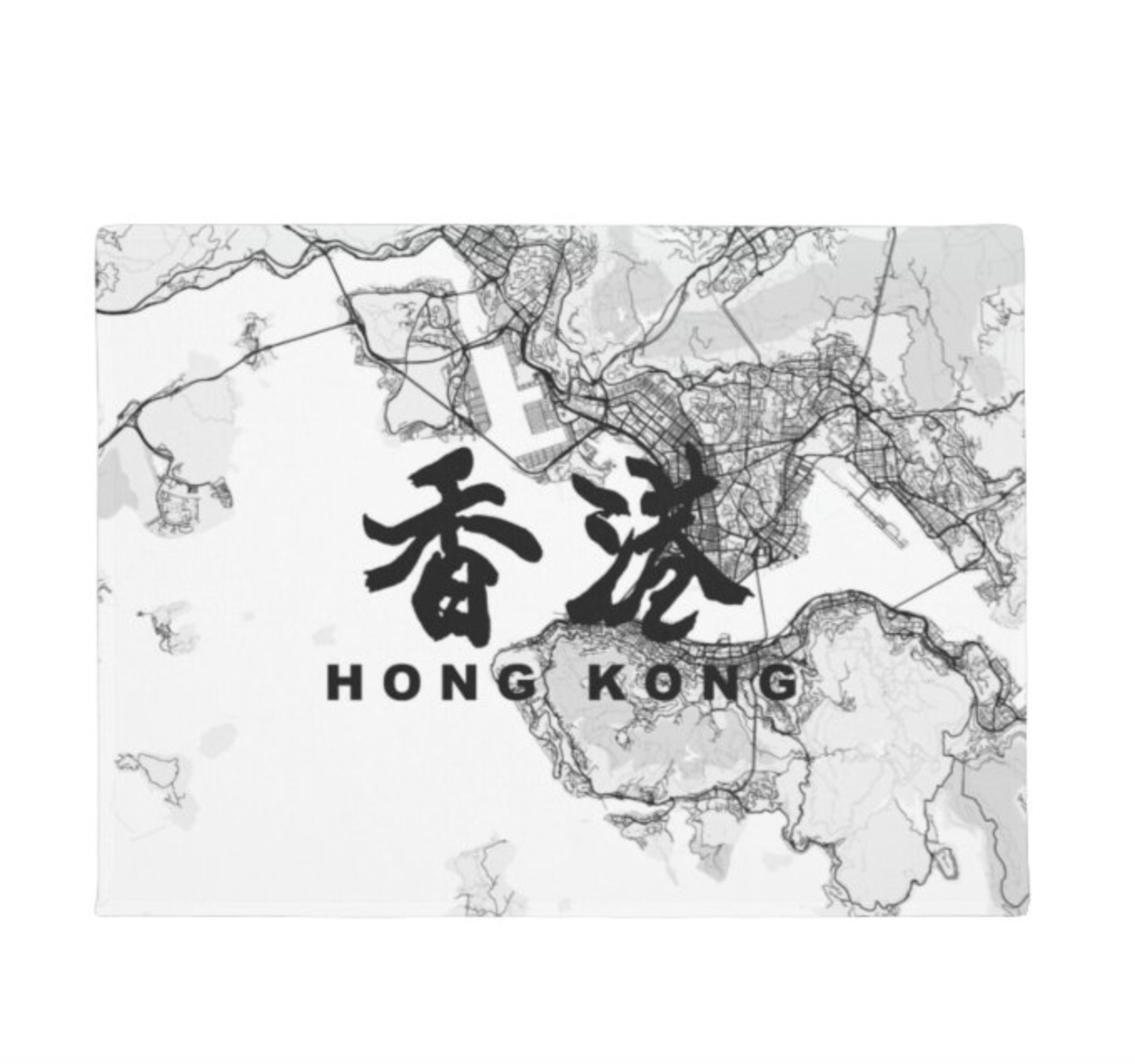 移民禮物-香港地圖掛布-可定製文字-Hong Kong Theme Wall Tapestry Farewell Gift - HKGIFTFORU