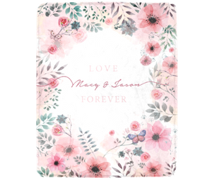 Pink Flower文字定制毛毯-Pink Flower Word Custom Blanket - HKGIFTFORU