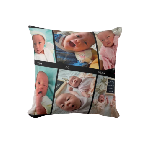送家人禮物-照片客製抱枕-Family Photo Grid Personlized Cushion - HKGIFTFORU