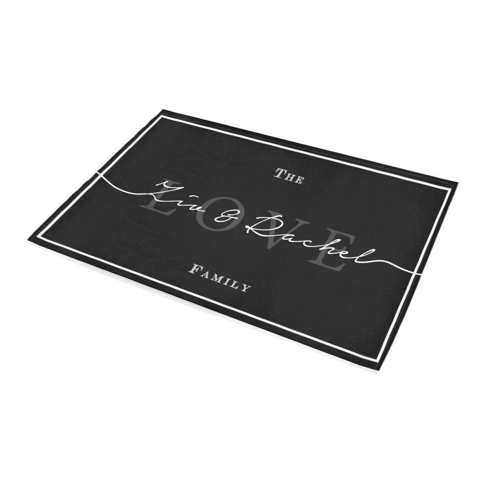 客製地墊-LOVE黑底白字門口地墊 Custom Doormat- Love B&W Design - HKGIFTFORU