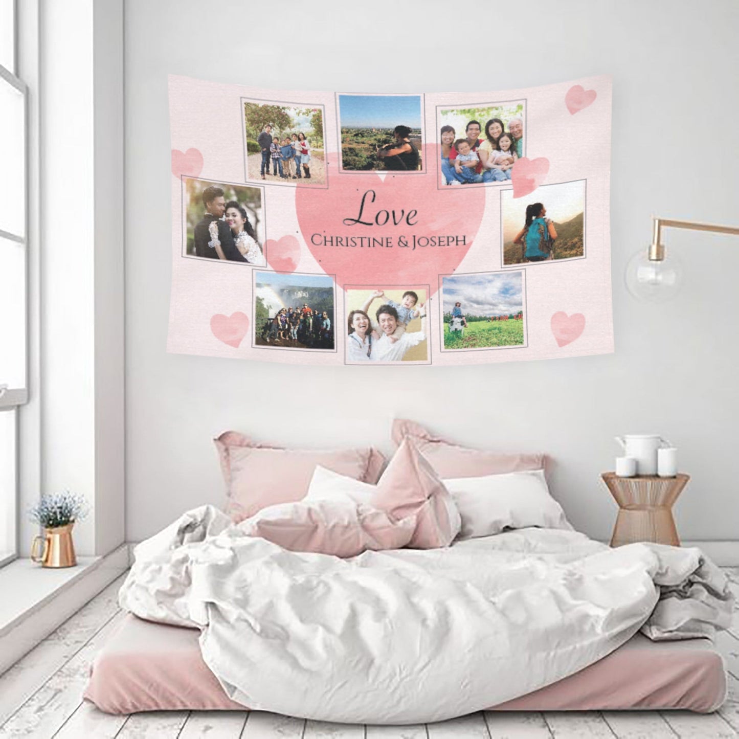 照布定製掛布-客製化藝術掛布-Photo collage custom tapestry design - HKGIFTFORU