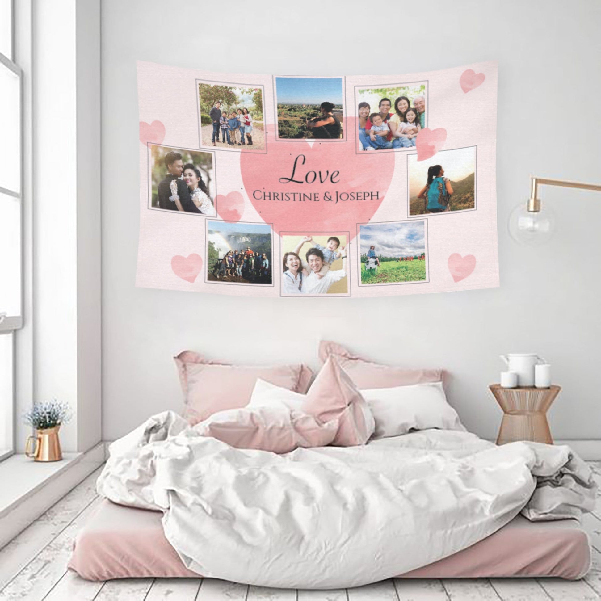 照布定製掛布-客製化藝術掛布-Photo collage custom tapestry design - HKGIFTFORU