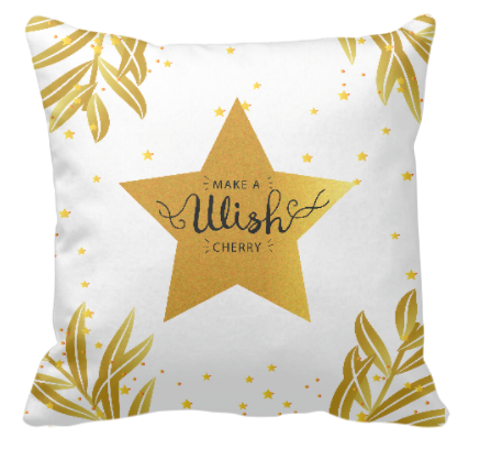 White x Gold Star Design, wild-purpose customize cushion - HKGIFTFORU