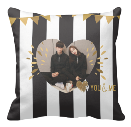 情侶黑白間款式-B&W Strip Cushion - HKGIFTFORU