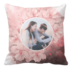 玫瑰紅浪漫花海情侶抱枕-母親節禮物 Mother Day Gift Ideas, Pink Red Flower Custom Cushion - HKGIFTFORU