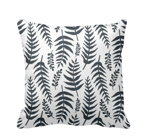 文青草文字定製抱枕-Grey Blue Leaves Name Customize Cushion - HKGIFTFORU