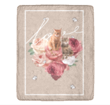 寵物照片顏色定制毛毯-Floral Heart with Butterfly Pet- Custom Blanket with tailor-made illustration. - HKGIFTFORU
