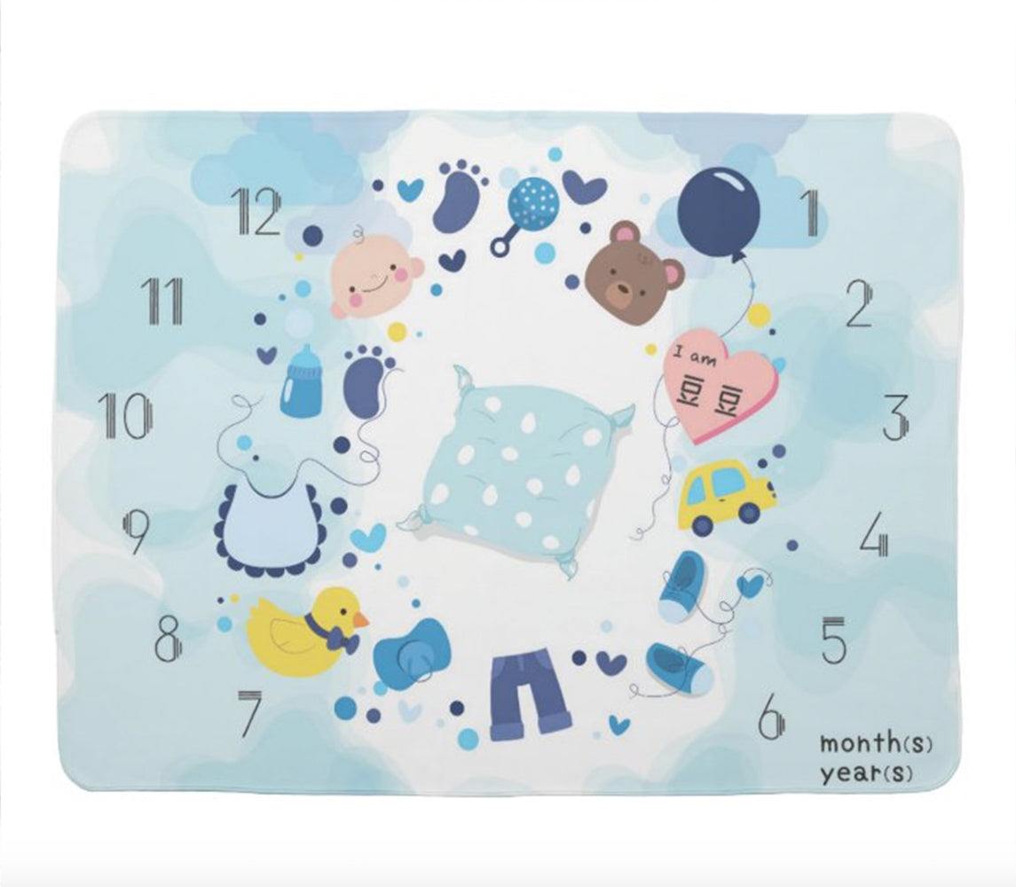 個人化嬰兒成長記錄背景布(BabyBoy) -Customize Baby milestone blanket (BabyBoy) - HKGIFTFORU