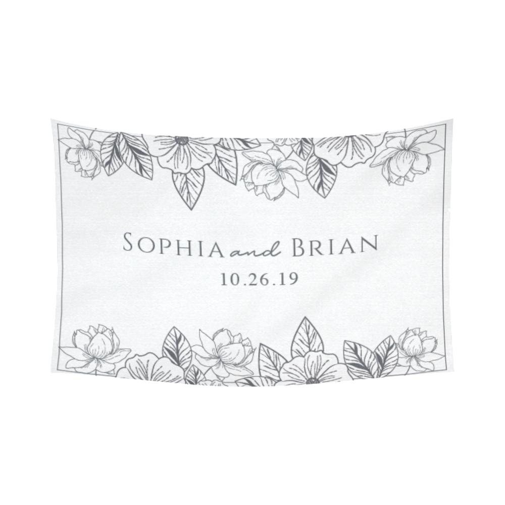 簡花名字定製掛布-Simple B&W Name Custom Wall Deco Tapestry - HKGIFTFORU