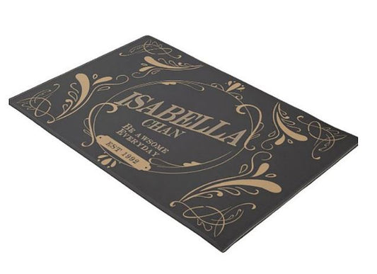 客製地墊-黑金座右銘款式-Gold and Black Custom Motto Doormat - HKGIFTFORU