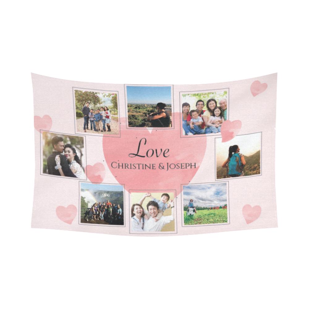 照布定製掛布-客製化藝術掛布-Photo collage custom tapestry design - HKGIFTFORU